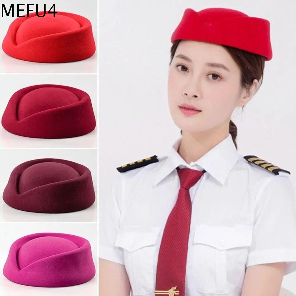 MEFU4 Mũ hộp thuốc Mũ tiếp viên hàng không Có vẻ cổ điển Mũ hình giọt nước Mũ tiếp viên đồng phục Tiệc hóa trang Đầy màu sắc Phụ nữ Cô gái