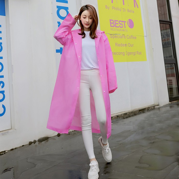 Jas hujan EVA Tebal 100gram dewasa jas hujan dewasa poncho mantel hujan dewasa semi transparan Harga 24,900 rupiah*Gratis Ongkir