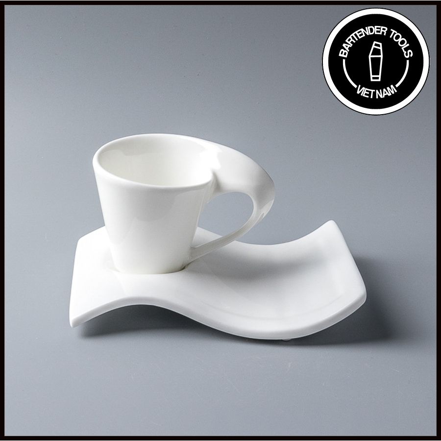 Ly sứ espresso có quai 70ml kèm đĩa kê