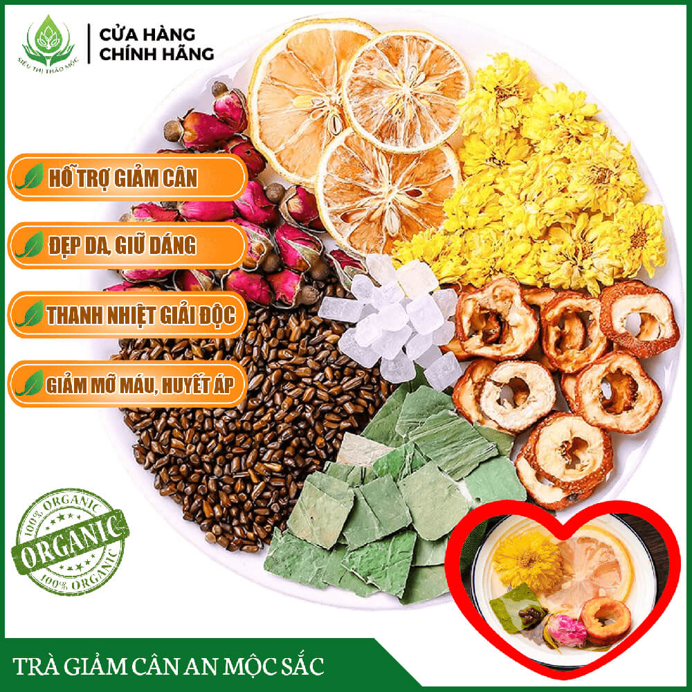 Trà giảm cân thảo mộc giảm mỡ bụng giảm béo thanh lọc cơ thể tặng kèm túi lọc trà