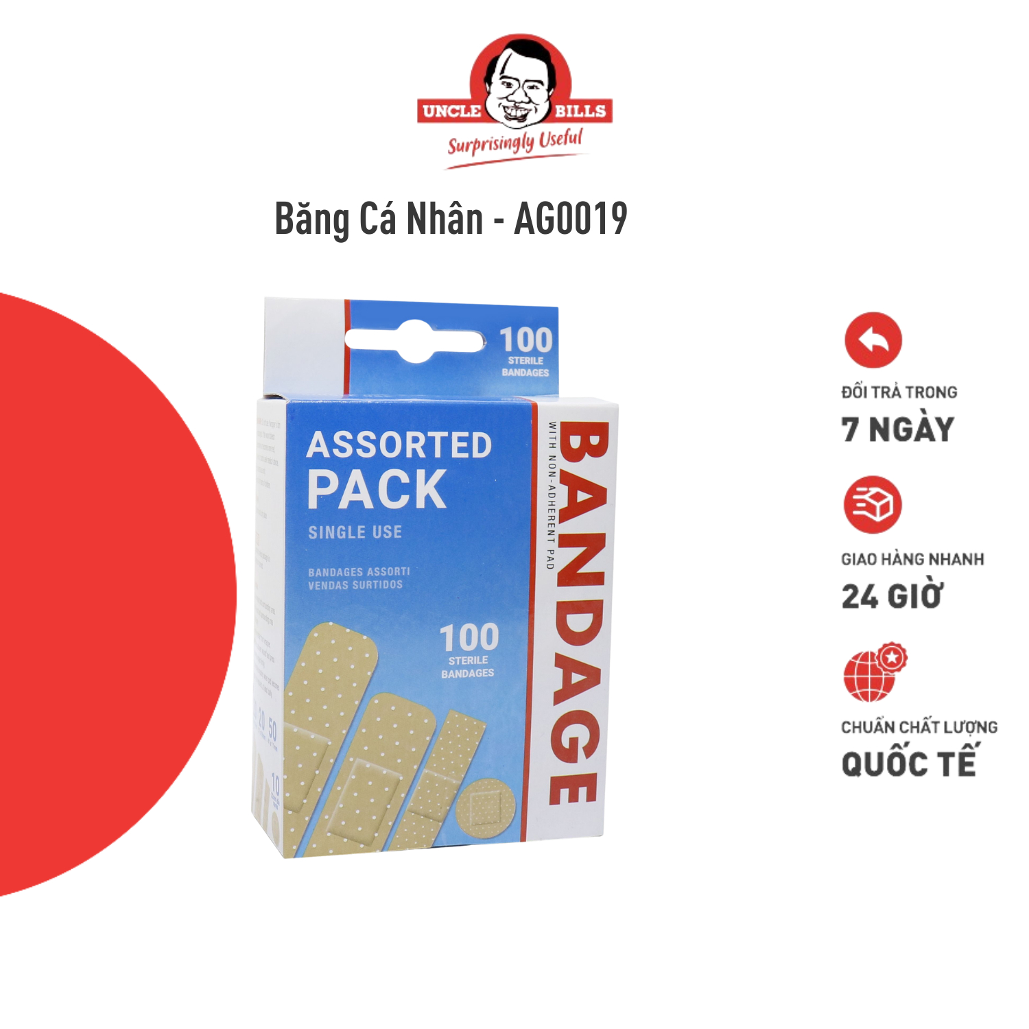 Hộp 100 băng cá nhân ubl ag0019