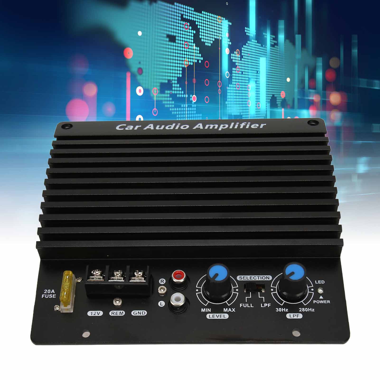 Loa Siêu Trầm Tấm Khuếch Đại Dễ Dàng Cài Đặt Bảng Bộ khuếch đại âm thanh xe hơi 12V 300W Cho Xe