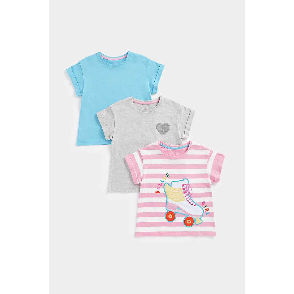 เสื้อยืดเด็กผู้หญิง Mothercare Roller Skate T-Shirts - 3 Pack EA698 ราคา 695 บาท*ส่งฟรี