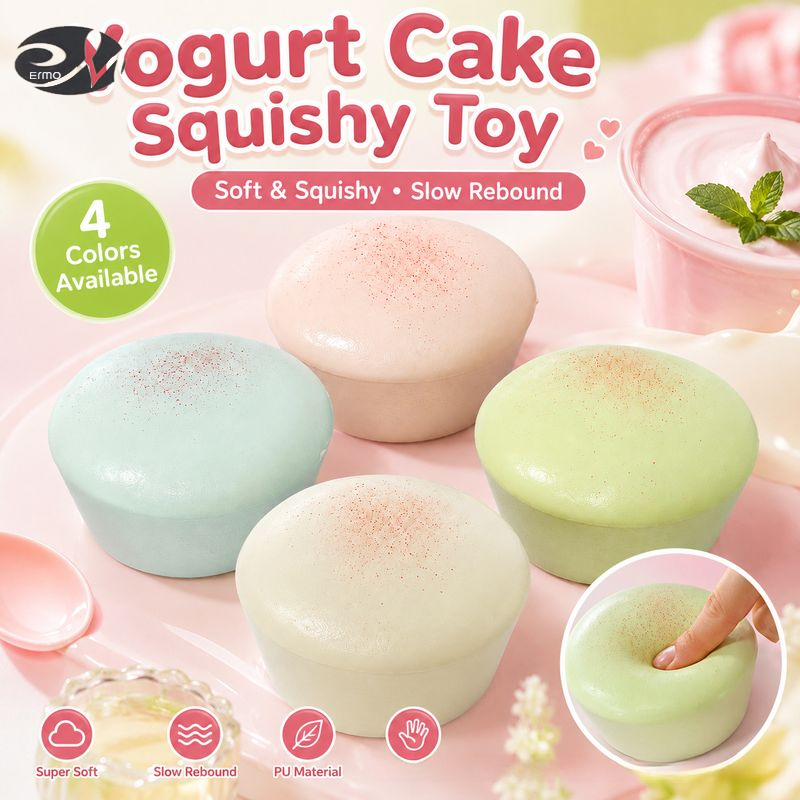 ERMO Yogurt Cake Squishy Toy - Soft PU Stress Relief Squishies for Relaxation and Fun ราคา 58 บาท*ส่งฟรี