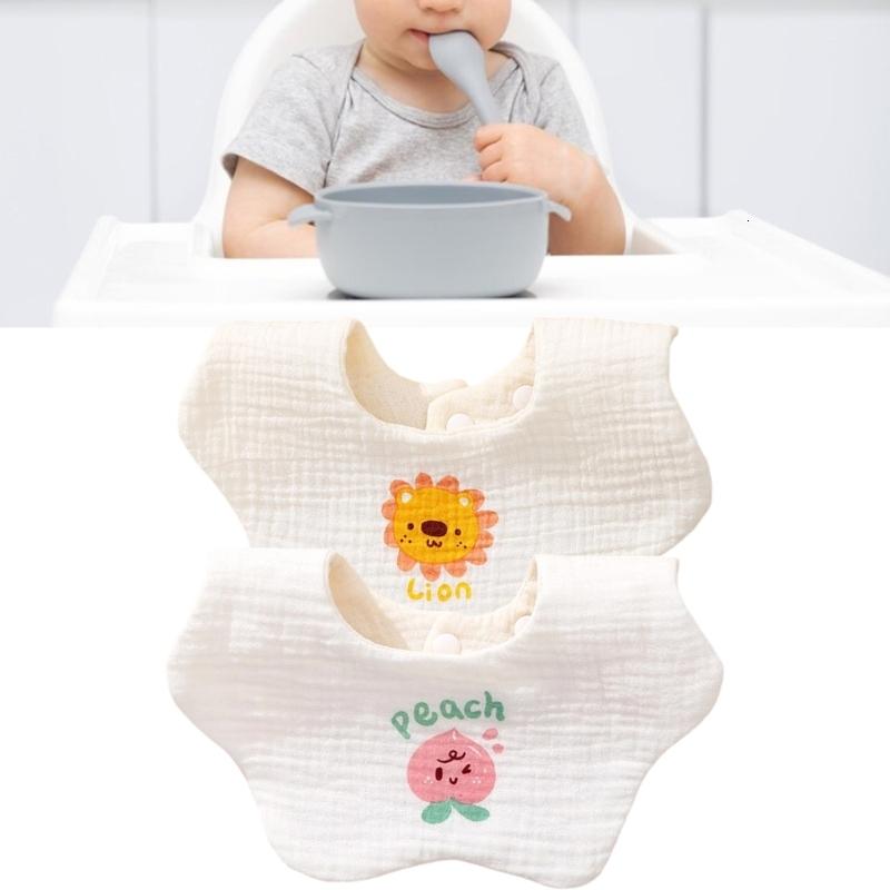 Bông chảy nước dãi Tạp dề 360 độ xoay ợ vải yếm ăn trẻ em cánh hoa Điều Dưỡng BIB với họa tiết hoạt hình cho bé