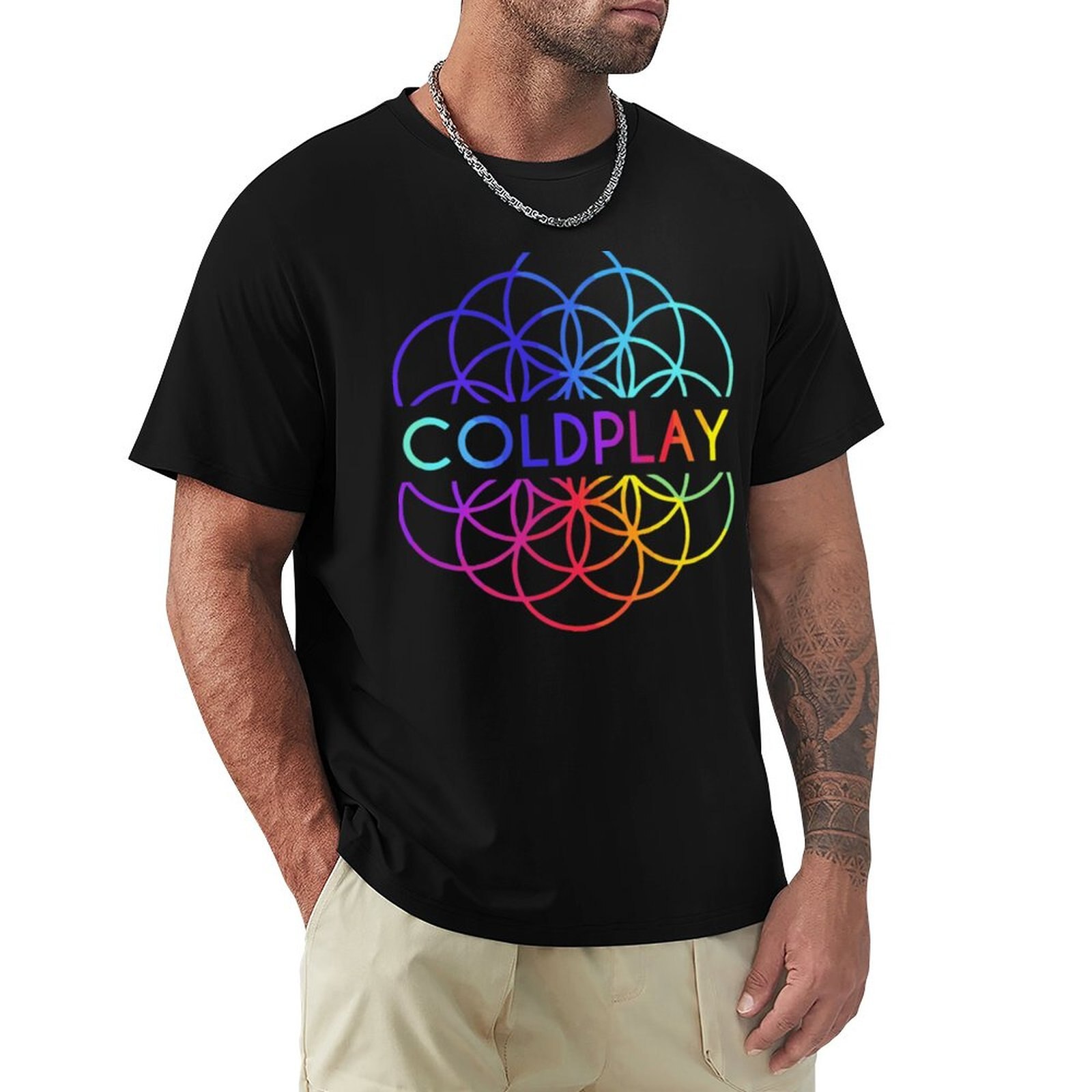 Cold play logo t-shirt kawaii clothes t-shirt for a oversized t-shirt sublime t shirt men's cotton t-shirt