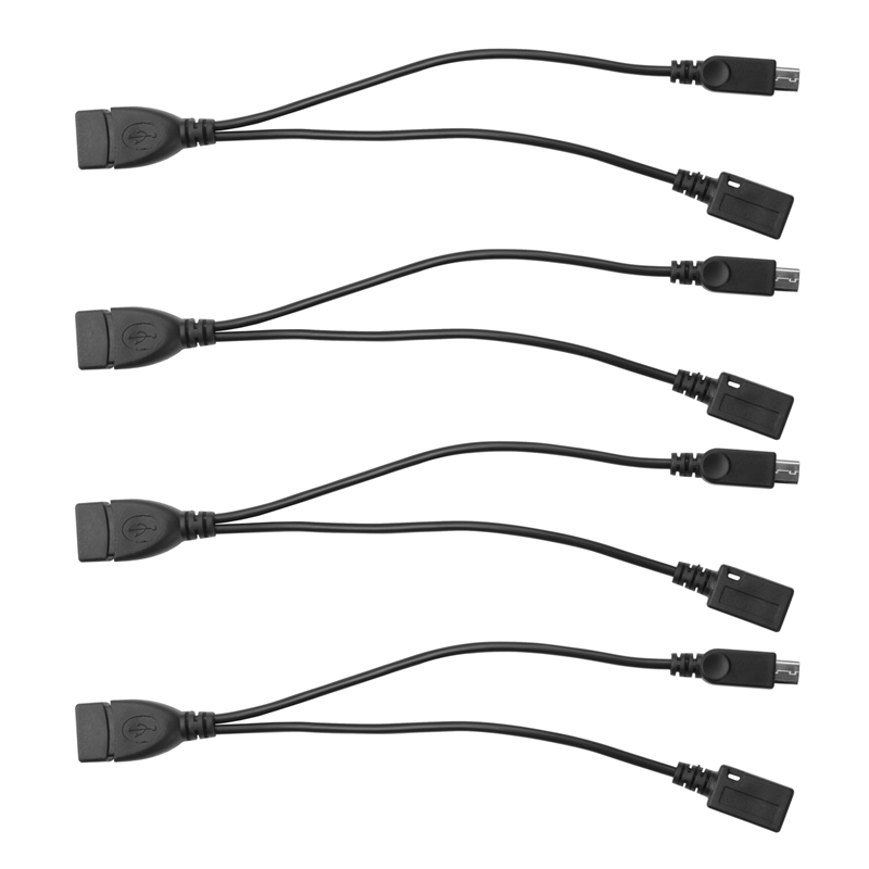LB4Q NEW <br>4-Pack Mini OTG Cable Adapter,2-In-1 Powered Micro-USB to USB Adapter(OTG Cable + Power Cable) for Streaming Sticks Etc