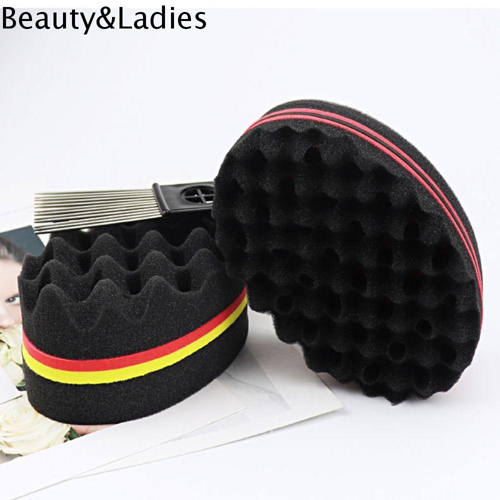 BEAUTYLADIES Bọt biển Bàn chải bọt biển cho tóc Hai Bền Bàn chải bọt biển hình bầu dục Afro Tái sử dụng Bàn chải bọt biển afro Tiệm làm tóc