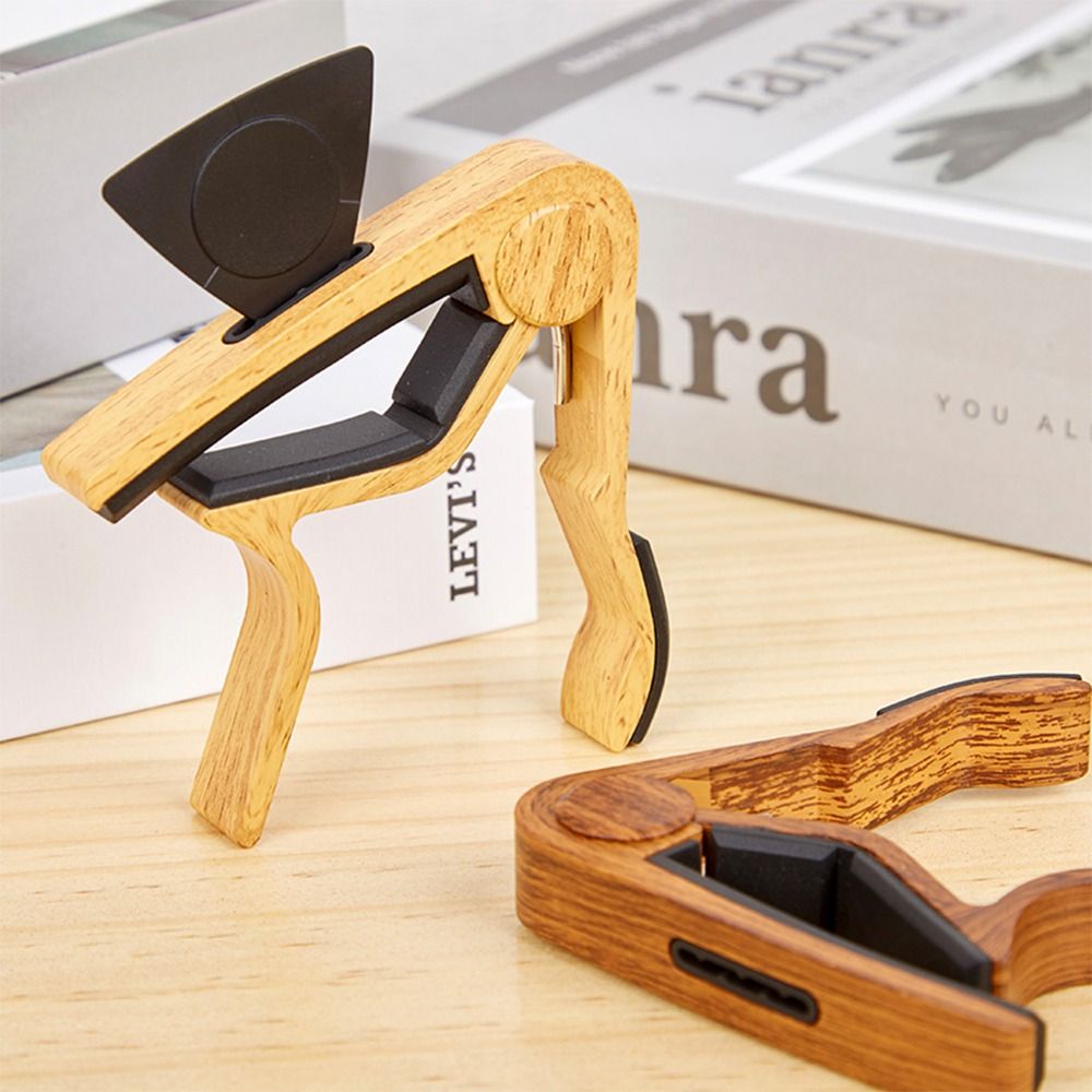 PALM INDUCE22PA5 Hợp nhôm Capo guitar Với giá đỡ Miếng gảy đàn guitar Vân Gỗ Kẹp điều chỉnh tông Đàn ghi ta Chuyên nghiệp Bộ phận Ghi ta điện Khóa kẹp thay đổi nhanh Dành cho âm thanh cổ điển