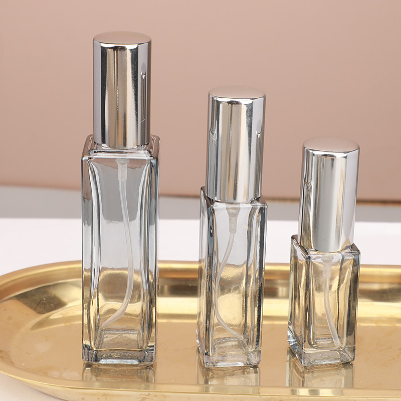 [HCM] Chai chiết nước hoa thủy tinh thân xám trong nắp xám đen dung tích 5ml, 9ml, 20ml, 30ml vòi xịt phun sương sang trọng.