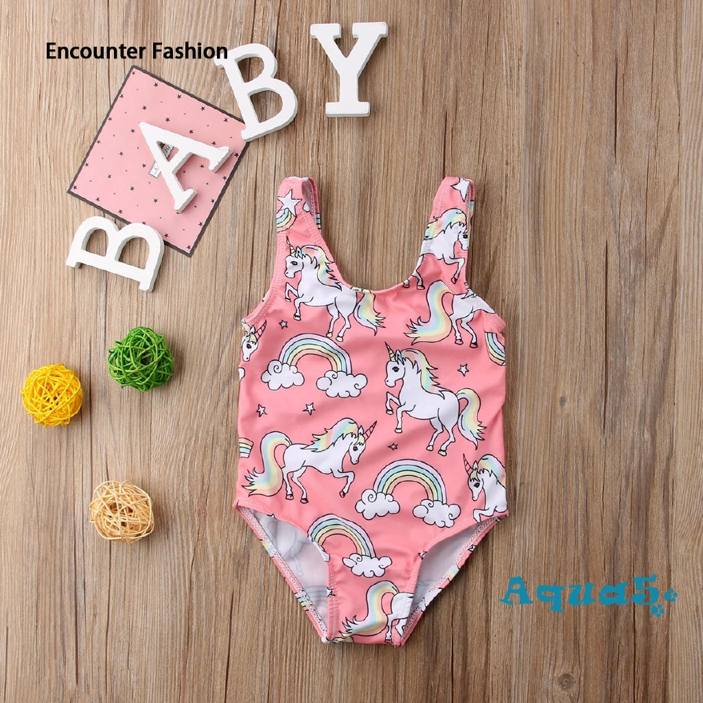 VOCKOO A cute unicorn-patterned bathing suit for a little girl ราคา 121 บาท*ส่งฟรี