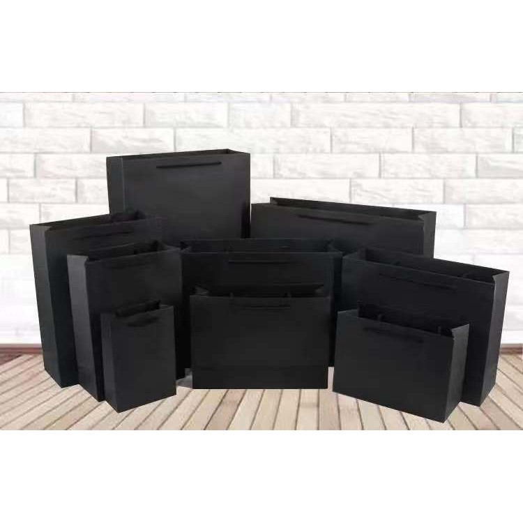 Makapal Kraft Paper Bag 12 Size Black White Brown Rope Handle Handbag Plain Gift Packaging Loot Bag