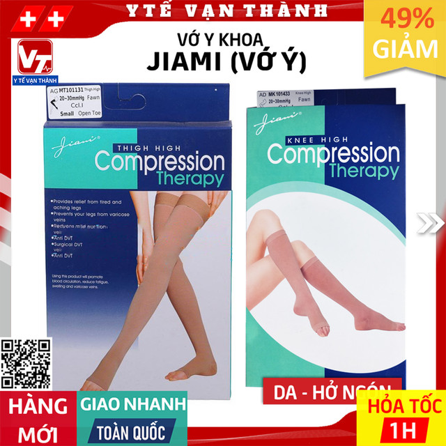 ✅ Vớ Y Khoa Jiami (Da, Hở Ngón) (Vớ Ý) | Jiani | Tất Suy Giãn Tĩnh Mạch -VT0048 - Y Tế Vạn Thành