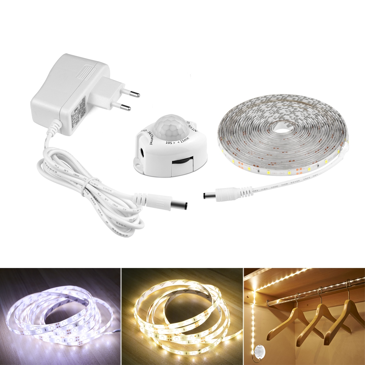 30/40/50cm LED Light Bar PIR Motion Sensor Lamp Cabinet Wardrobe AU Plug SN 