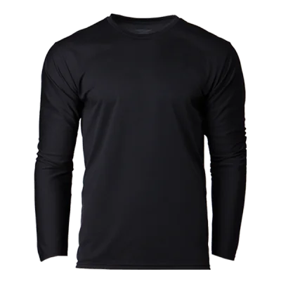 Crossrunner Premium Dri Fit Long Sleeve Tee T-Shirt Dry Fit Unisex Men Women Polyester MicroPK Black