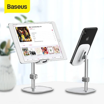 Baseus Mobile Phone Stand Holder for iPhone iPad Air Smartphone Metal Desk Desktop Phone Mount Holder for Samsung Xiaomi Huawei Vivo appo Tablet