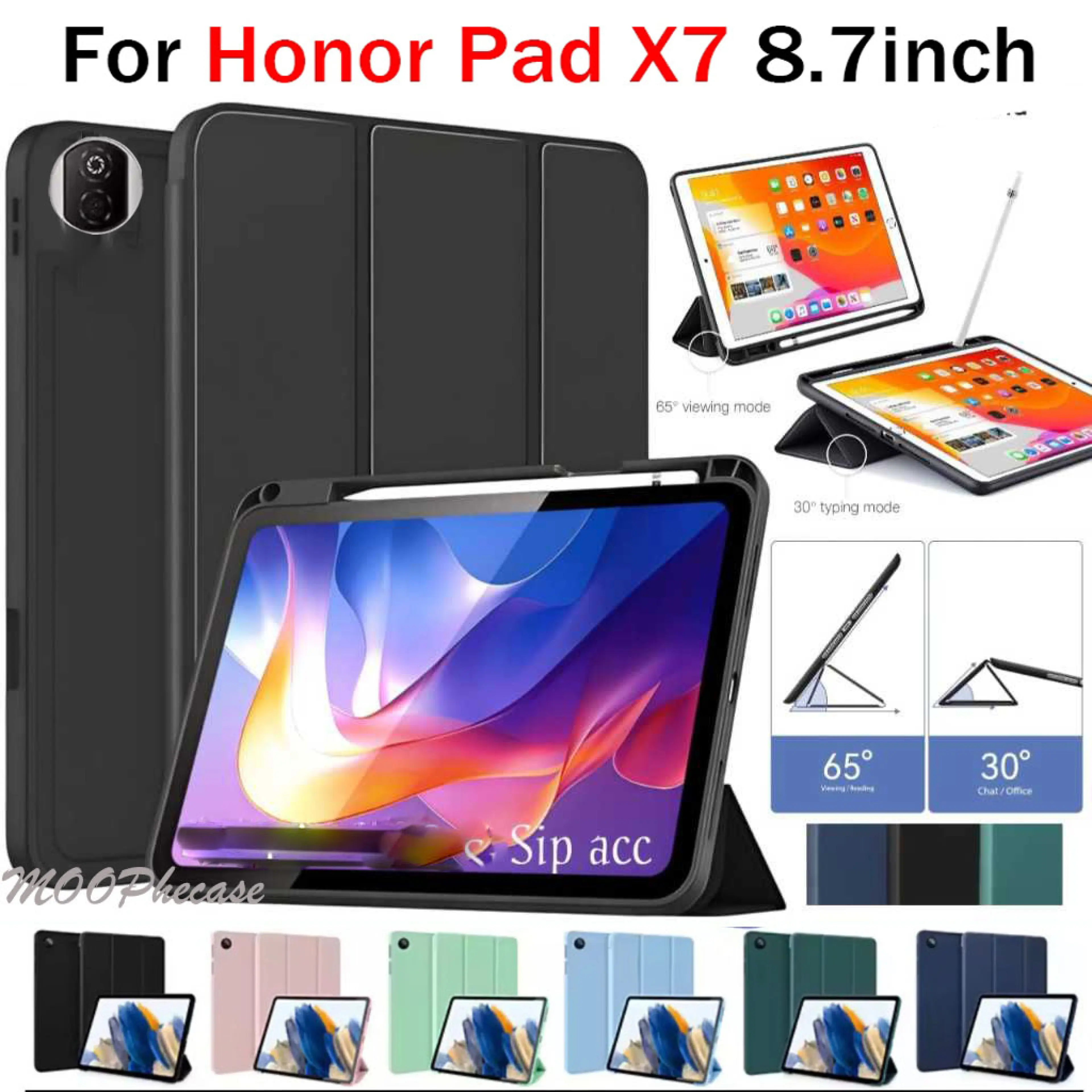 เคส สําหรับ HONOR Pad X7 8.7 2025 HONOR Pad 10 12.1 แท็บเล็ตรุ่น JMS-W09 L09 แฟชั่นผิวหนังนุ่มพับขาตั้ง Flip Case Cover