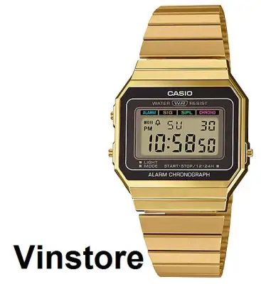 [Vinstore] Casio A700 Vintage Gold Tone Stainless Steel Adjustable Strap Slim Case Digital Quartz Men Watch A700WG-9A A-700WG-9A A700WG-9 A-700WG-9