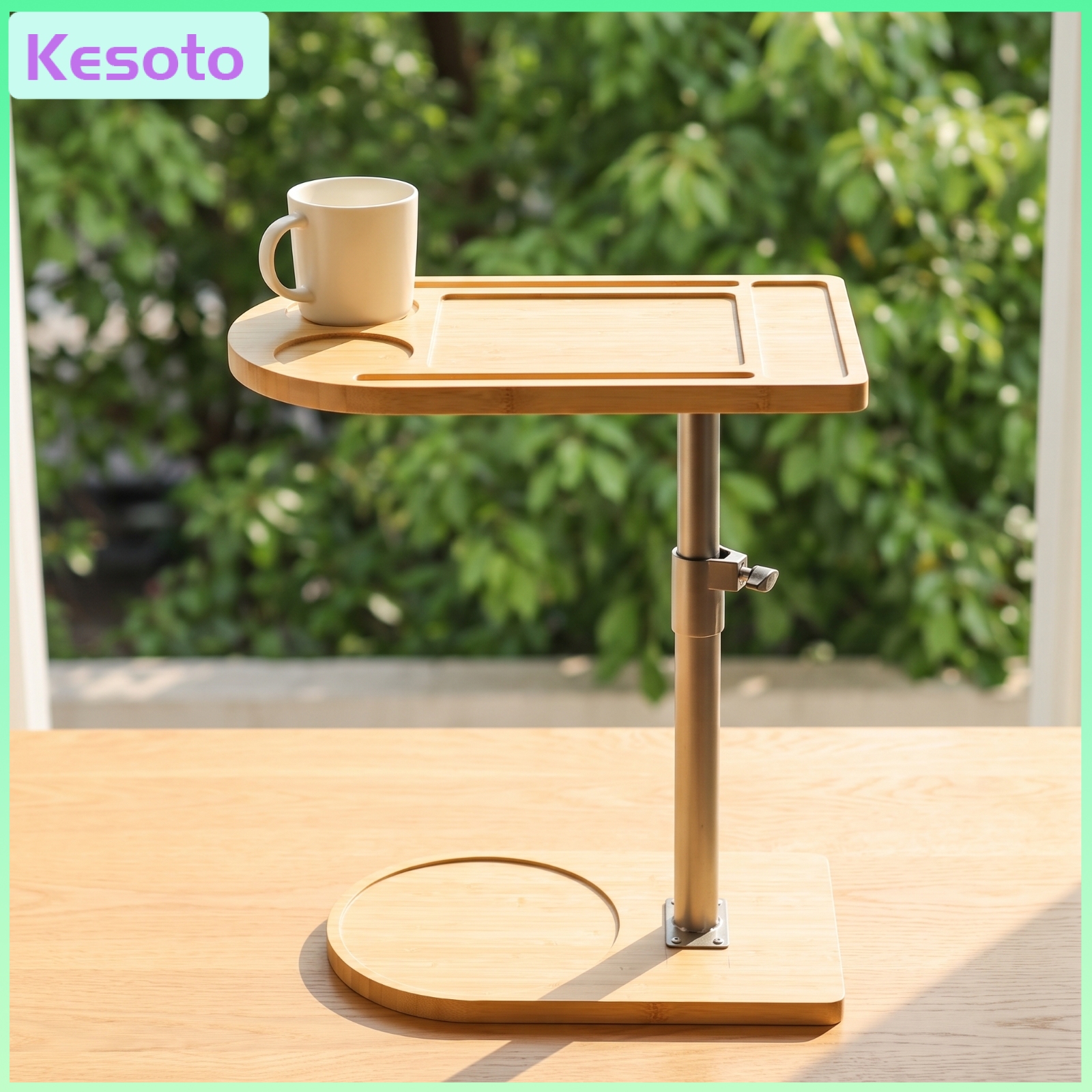 ชุดเครื่องนอนและห้องน้ำ Kesoto ประหยัดพื้นที่อ่างอาบน้ำไม้ไผ่ Organizer Rack ทนทานอ่างอาบน้ำอิสระตารางแบบพกพาห้องน้ำ Organizer ขยายได้