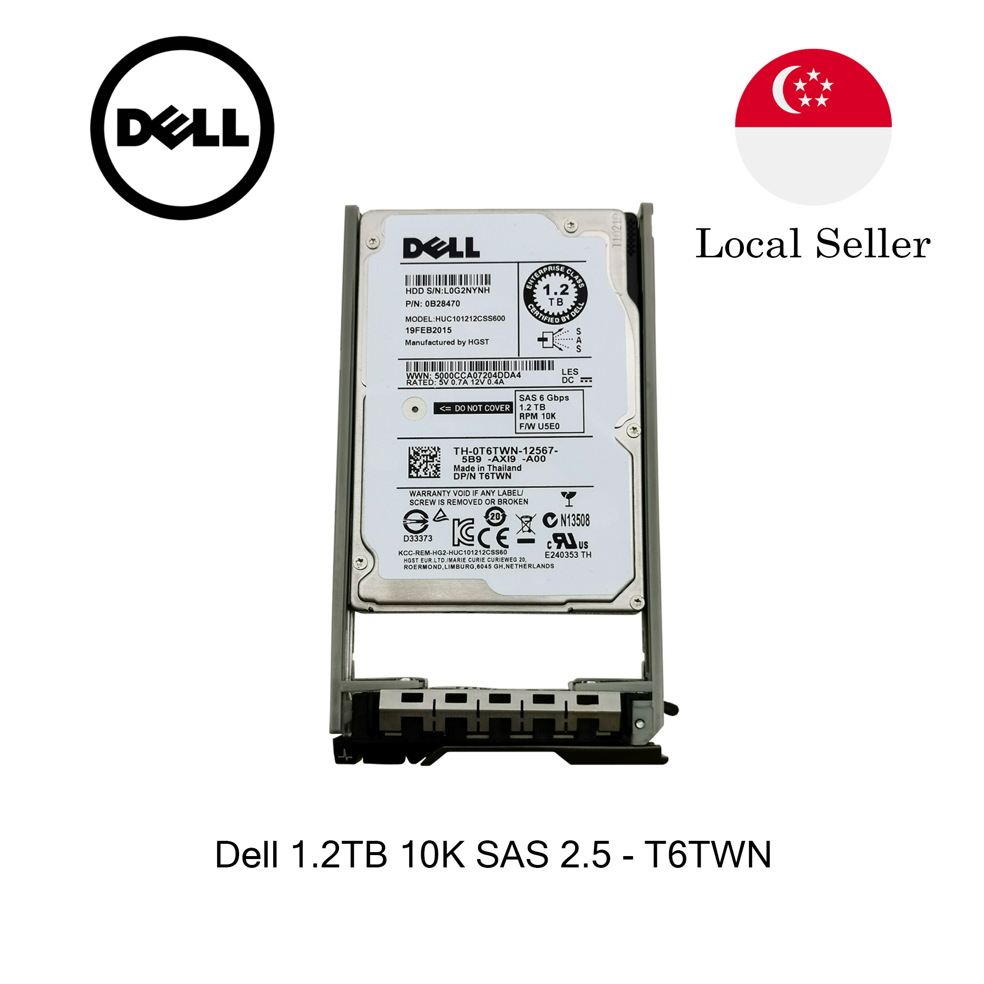 DELL TRCN6 600GB SAS HD 2.5/" 12Gbps 15K RPM MODEL HUC156060CSS204 TRCN6