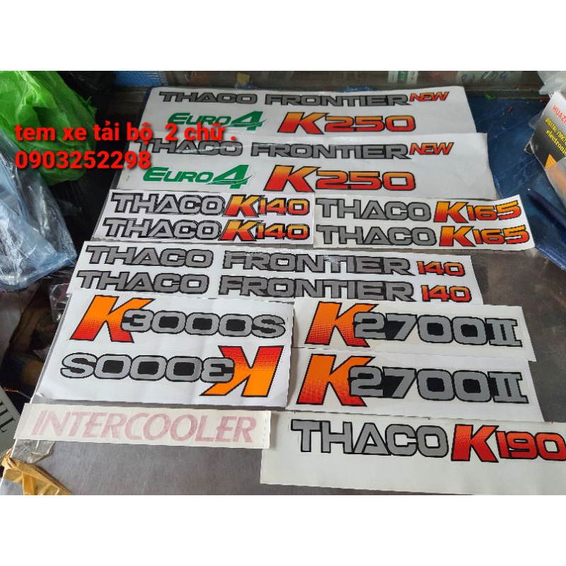 Tem xe tải kia ,bộ 2 chữ dán kia k165,k3000,k2700, k250...