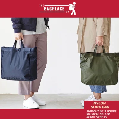 "SG SELLER" Japan Nylon Tote Bag Laptop Bag Large Capacity Sling Bag Waterproof