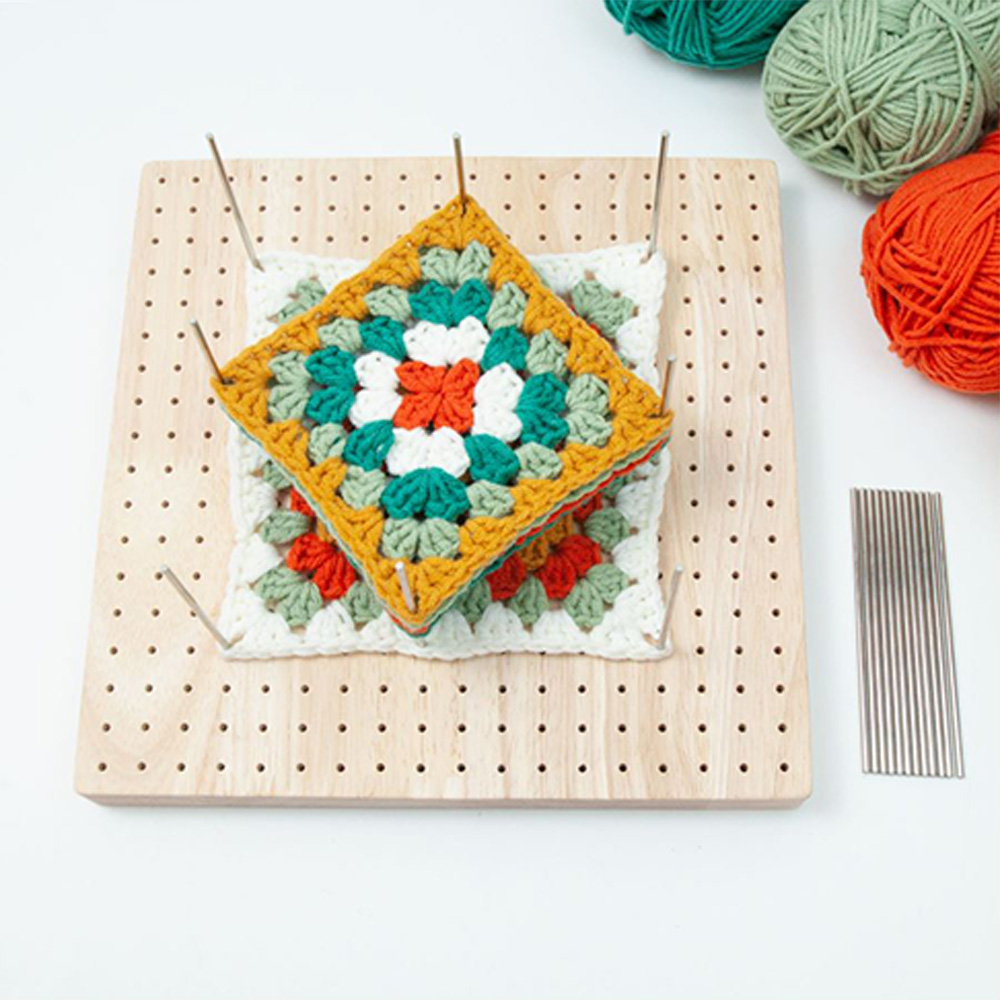 Granny Square Blocking Board Crochet Wood