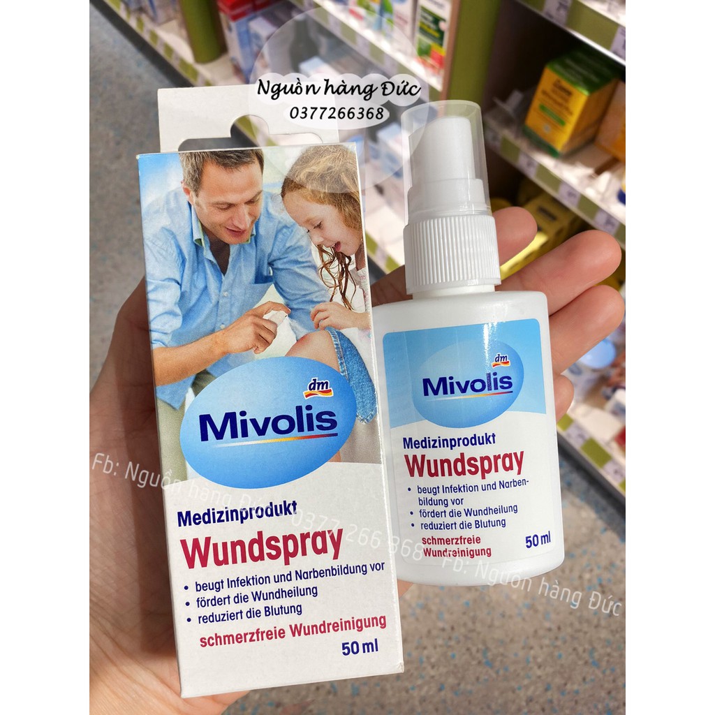 Xịt cầm máu và khử trùng vết thương Mivolis Dasgesund Đức - SẢN PHẨM ĐƯỢC SHOP CHỌN LỌC RẤT KĨ, HÀNG HÓA ĐẢM BẢO, ĐƯỢC YÊU THÍCH TRÊN THỊ TRƯỜNG, MỜI KHÁCH YÊU ỦNG HỘ, TRẢI NGHIỆM VÀ CHO SHOP ĐÁNH GIÁ