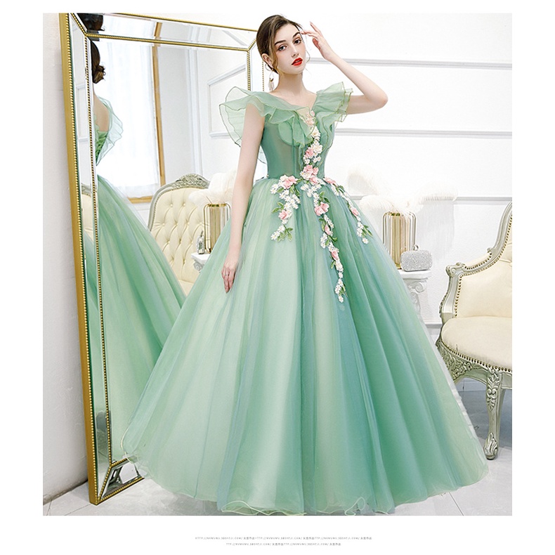 slim fit dress slacks One-Shoulder Long Green Prom Dress with Lace-Up Back Hunter / 0 main image 0
