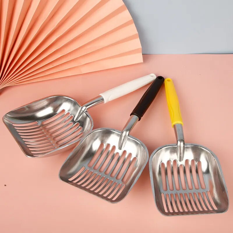 Tay cầm Silicone lớn Hợp kim nhôm cát đi vệ sinh cho mèo xẻng kim loại cát đi vệ sinh cho mèo xẻng cát đi vệ sinh cho mèo xẻng đồ dùng cho mèo