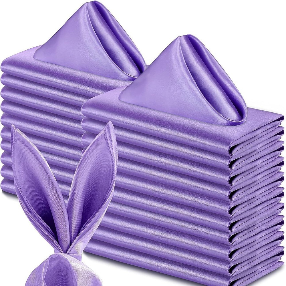 ZM6J3J 10pcs 30x30cm. Khăn ăn satin Có thể giặt được Có thể tái sử dụng Khăn ăn tối Đồ dùng tiệc Mềm mại Khăn ăn bàn sự kiện - 9