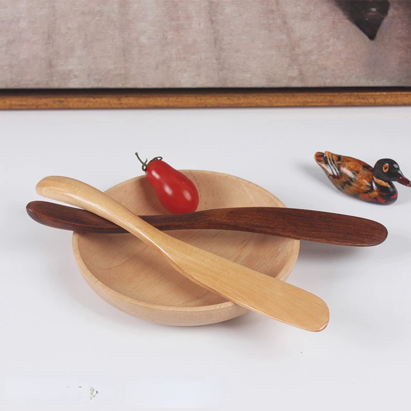 Mứt gỗ dao bơ dao tráng miệng tự nhiên bánh mì dao dao dao bằng gỗ mịn Bộ đồ ăn dụng cụ nhà bếp di động kiểu Nhật