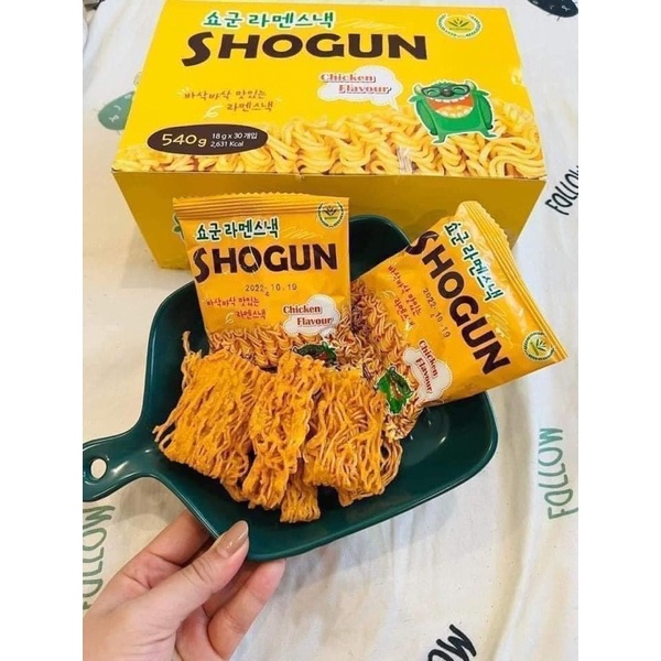 Mì tôm trẻ em Shogun Hàn Quốc ăn liền rắc phomai hộp 30 gói 540g