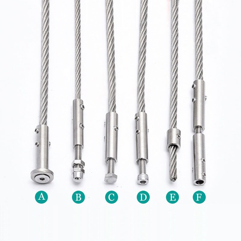304 Cáp thép không gỉ lan can chủ đề uốn Dây cáp tensioner nhận thiết bị đầu cuối cuối kẹp van bơm lốp xe chéo gian lận phần cứng