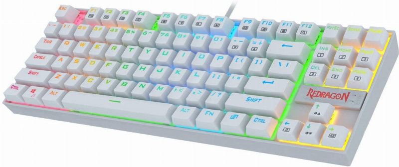 Redragon K552 Mechanical Gaming Keyboard 60% Compact 87 Key Kumara Wired Cherry MX Blue Switches Equivalent for Windows PC Gamers (RGB Backlit White) Singapore