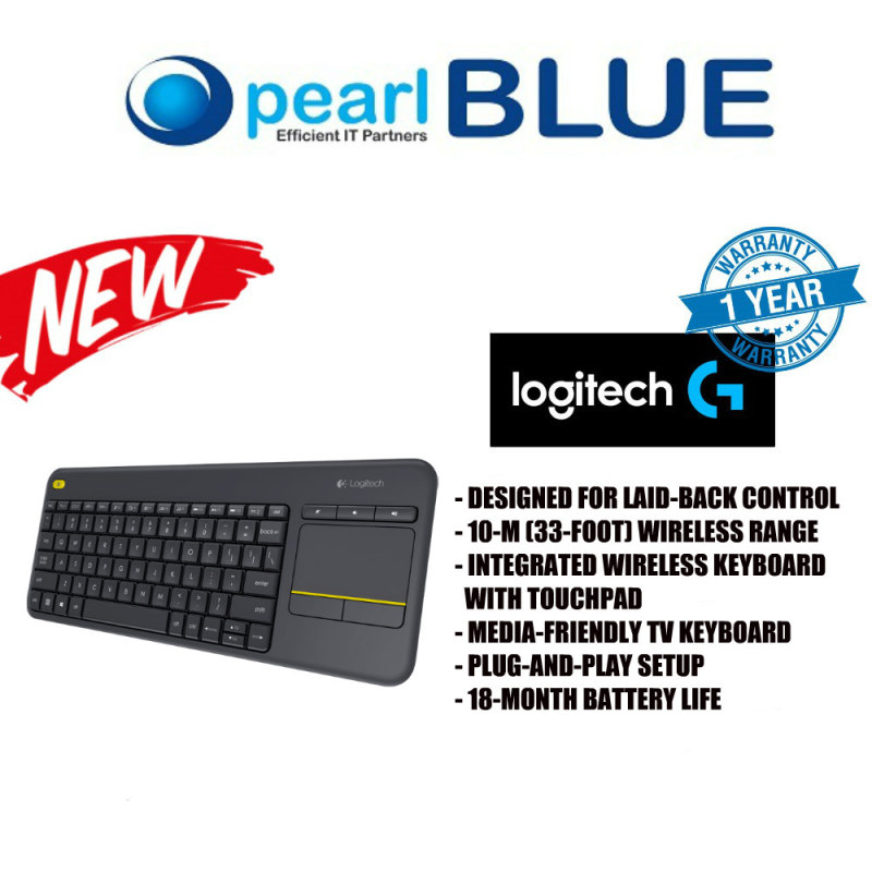 LOGITECH WIRELESS TOUCH KEYBOARD K400 PLUS HTPC Keyboard for PC connected TVs Singapore