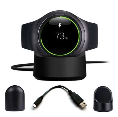 Samsung Gear S2 S3 Wireless USB Charging Dock Cradle Holder with Micro USB Cable