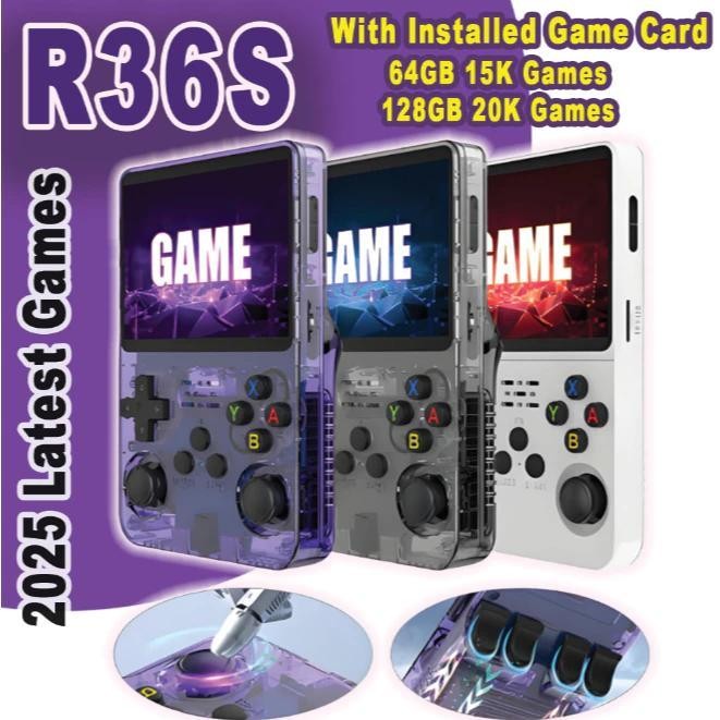 R36S เกมคอนโซล retro game console 128GB 40000+game วิดีโอเกม เกมคอนโซลแบบพกพาสามารถชาร เครื่องเกมพกพา ของขวัญวันเกิด ราคา 929 บาท*ส่งฟรี