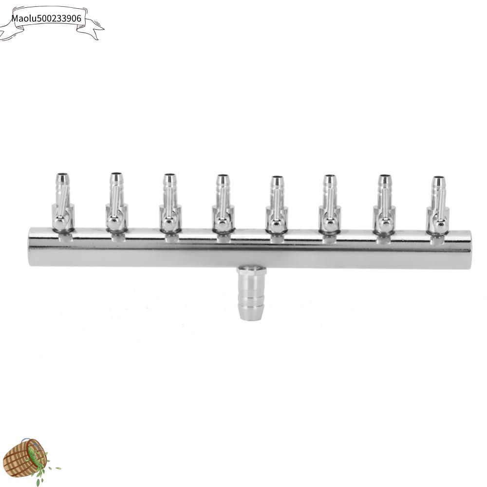 MAOLU500233906 Thép không gỉ Bộ chia bể cá Đồng Crom 8 chiều Van điều khiển lưu lượng không khí Phụ kiện bơm khí Xây dựng bằng  loại Van điều khiển bơm khí Bể cá