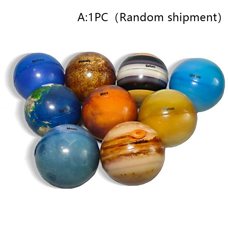Bopin 6.3CM Solid Elastic Ball Planet Solar System Children's Puzzle Early Education