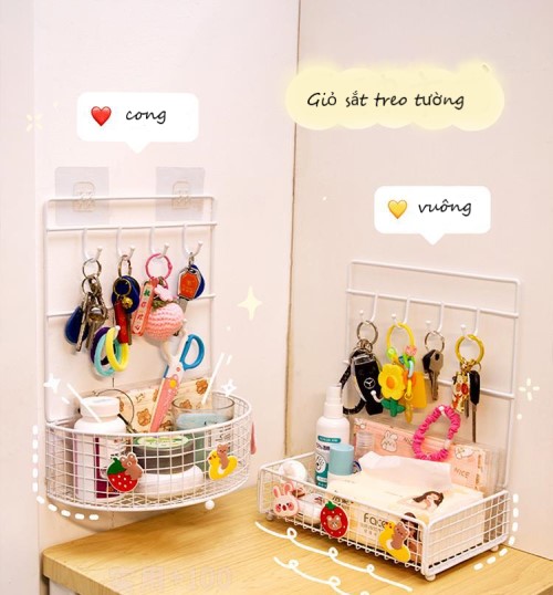 Giỏ Sắt Lưu Trữ Treo Tường Đa Năng
