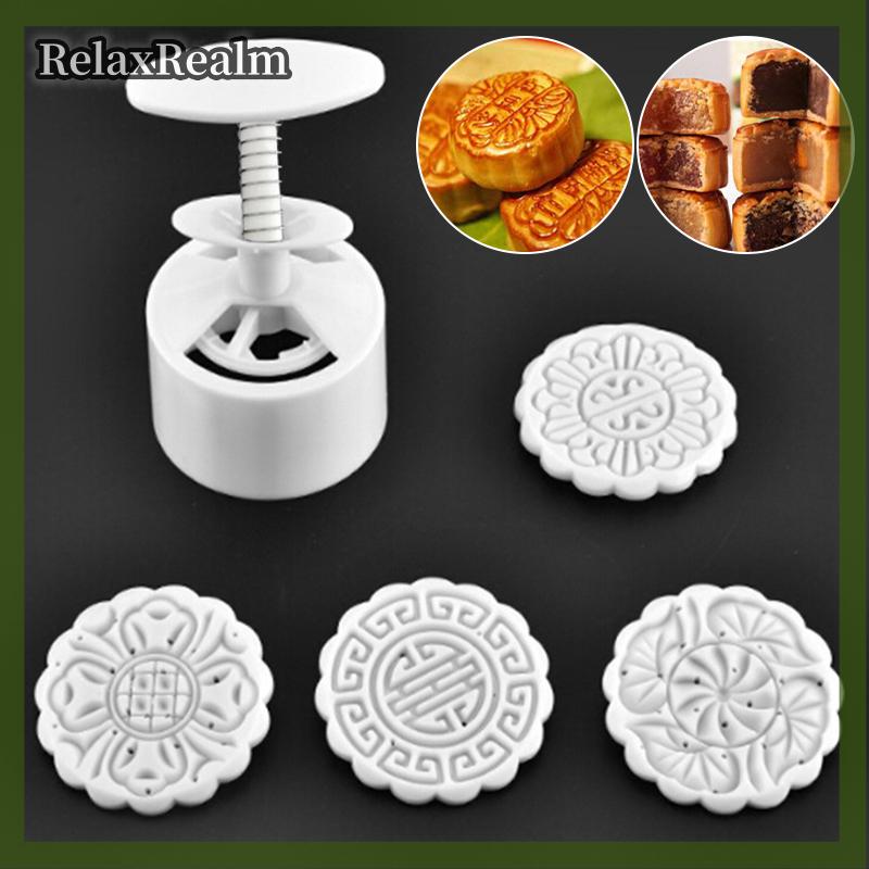 RelaxRealm Sakura MOONCAKE Khuôn trung thu Lễ Hội tay áp lực hoa bánh trung thu khuôn DIY tay MOONCA