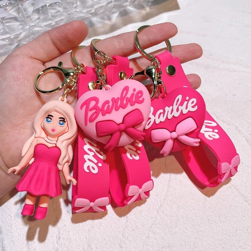 Móc khóa hình búp bê barbie 3d dễ thương