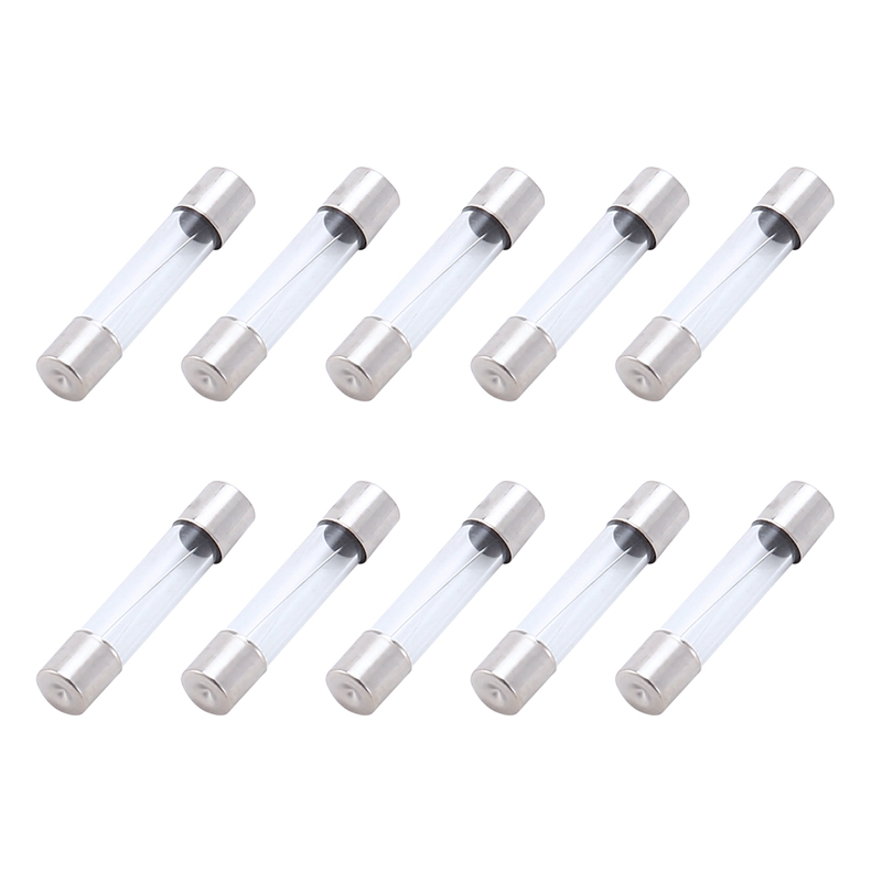 (RBPN) 10 Pcs Fast Blow Type Glass Tube Fuses 6x30mm 250V 10A
