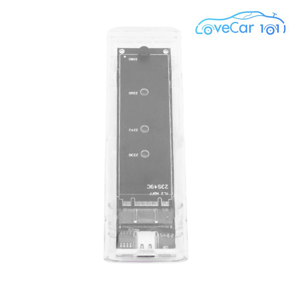 M.2 NGFF SATA Clear SSD Case USB3.1 Type C 10Gbps Hard Disk Box B-Key B +M Key Tool-free for 22230/2242/2260/2280mm SSD ราคา 235 บาท*ส่งฟรี