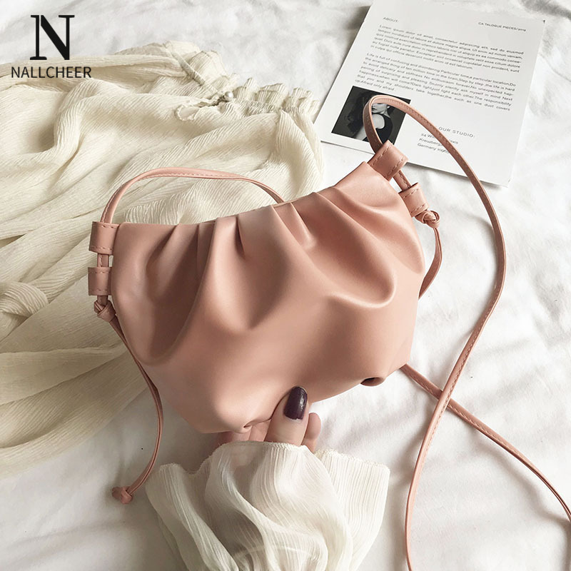 NALLCHEER_ túi đeo chéo cho nữ túi xách đeo chéo nữ túi nhỏ Túi đeo chéo mới Hipster cô gái túi đám mây cô gái xếp li Túi Đeo Vai túi xách nữ đi tiệc