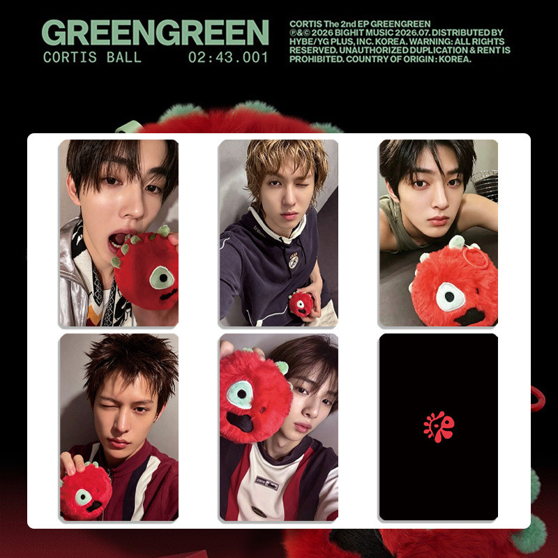 Kpop Idol CORTIS《GREENGREEN》Thẻ cào bóng Bưu thiếp Thẻ thưởng Thẻ sưu tập