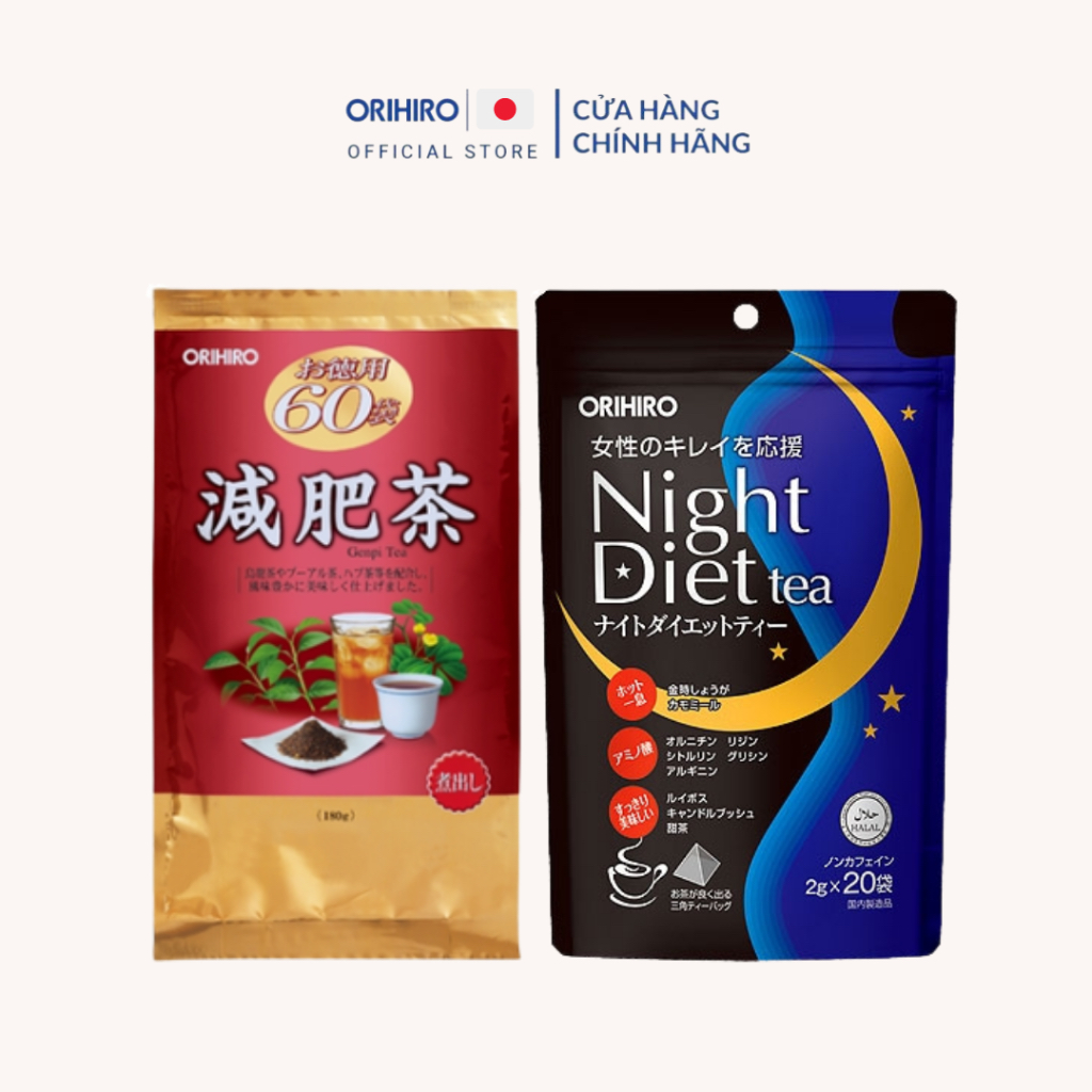 Combo Hỗ trợ Giảm mỡ thừa Orihiro hiệu quả ( Genpi + Trà 20 )