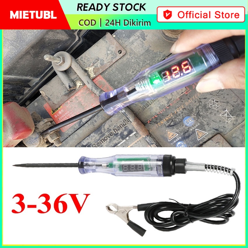 Test Pen Tespen Digital Mobil Truk Tegangan Sirkuit Tester Tampilan Digital Panjang Probe Pena Lampu Bohlam Alat Diagnostik Mobil Perbaikan 6v/12v/24v/36v Universal Obeng Testpen Dc Display Digital Harga 49,000 rupiah*Gratis Ongkir