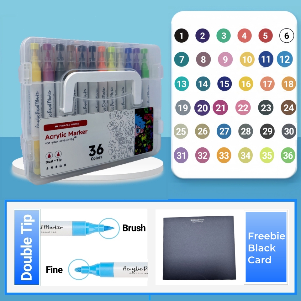 24/36/48/60/72/96/120 Colors Dual-Tip Acrylic Marker Pen Set Double Head Acrylic Pens